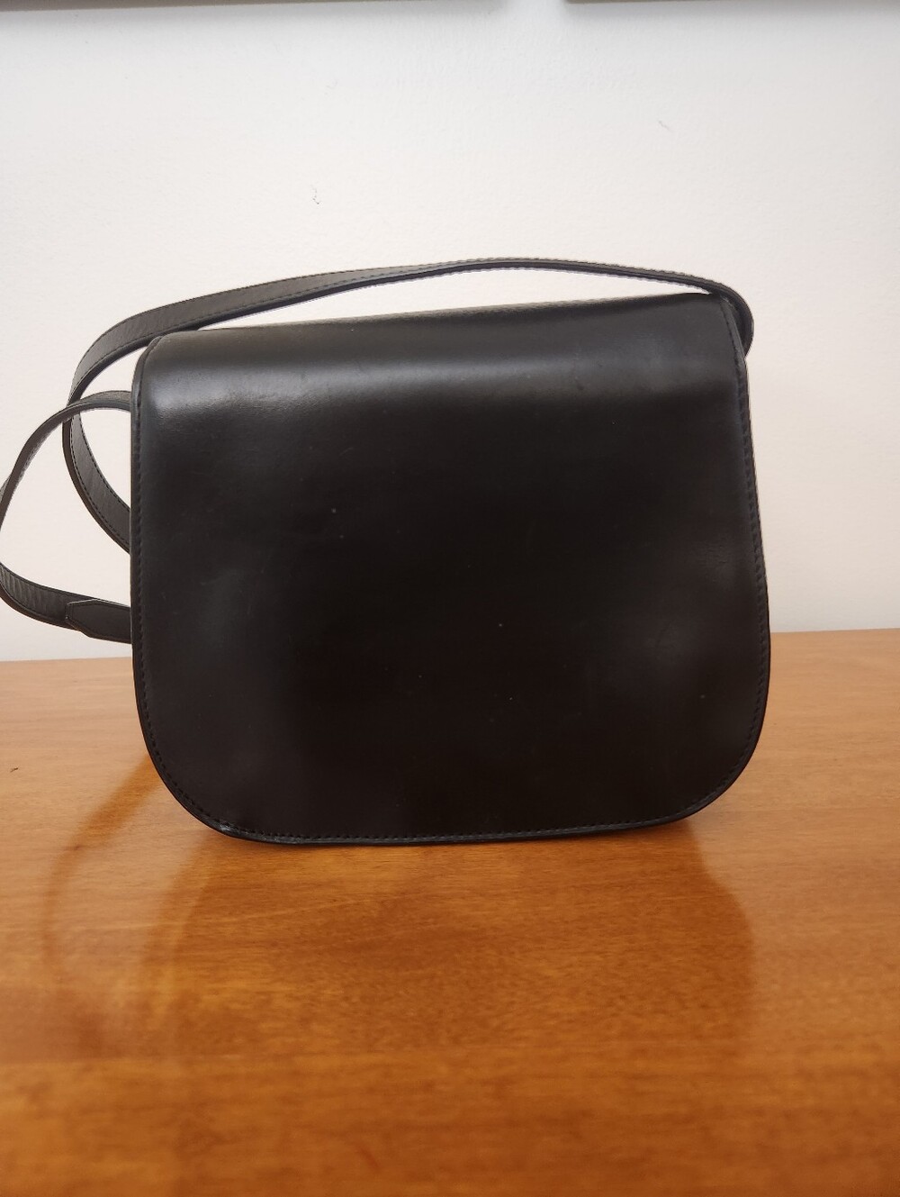 Vintage Brooks Brothers Black Leather Cross Body Purse - Picture 2 of 11